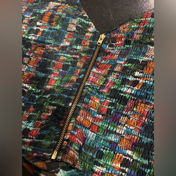 Allison New York 💌 Casey sweetheart crop top brick print green size small - Picture 4 of 8